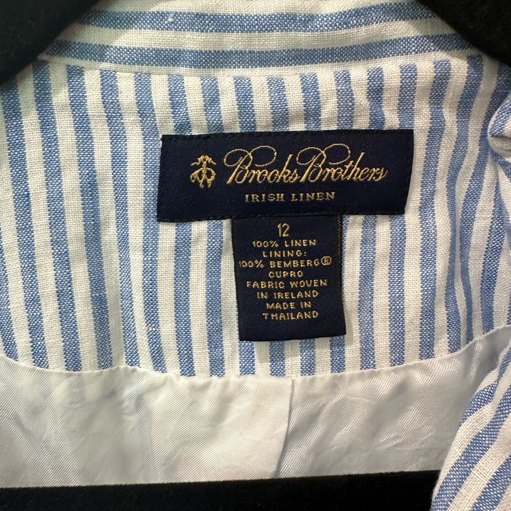 Brooks Brothers Linen Dress with Blue and White Stripes - Picture 2 of 4